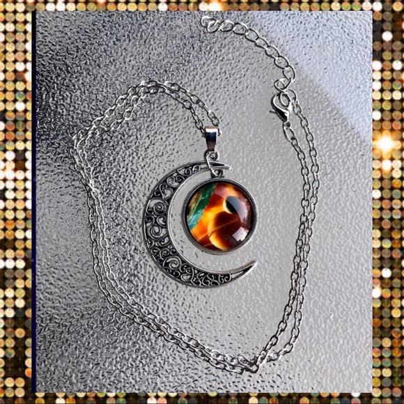 Jewelry - nebula milky way galaxy Moon Tumblr necklace
